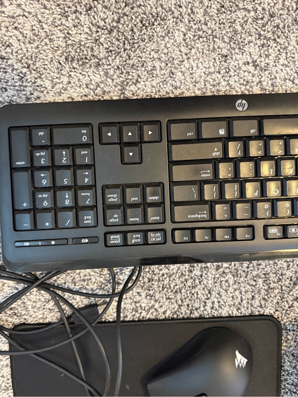 HP Black Wired Keyboard w/ Black Gaming Mouse, Large Mousepad & Speakers - Picture 5 of 5